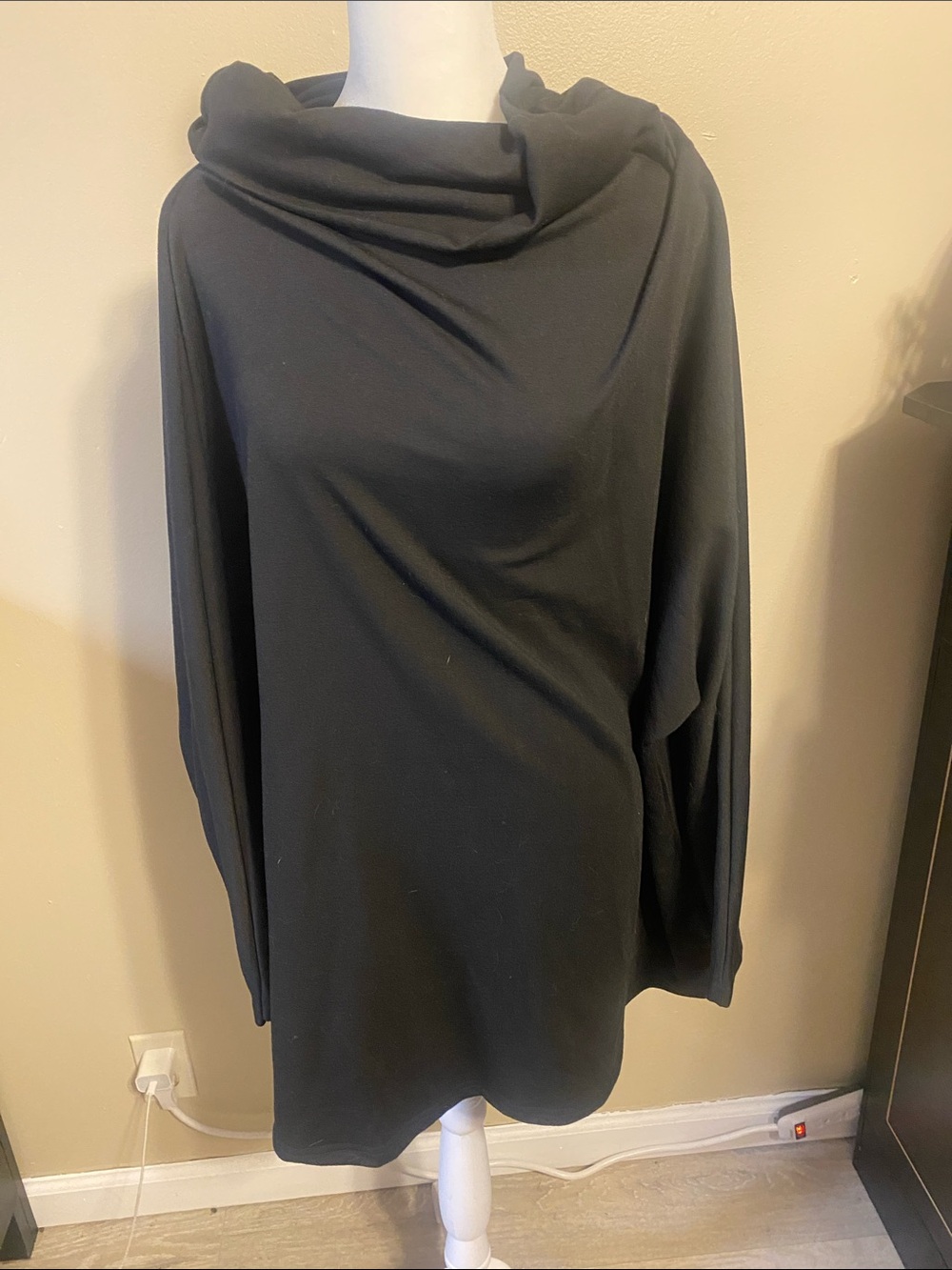 Women's Black Cowl-Neck Dress